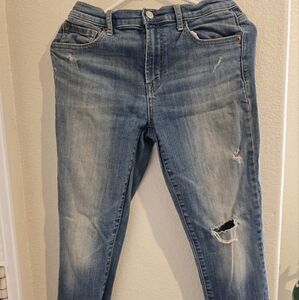 GAP Blue Skinny Jeans with Distressed Details